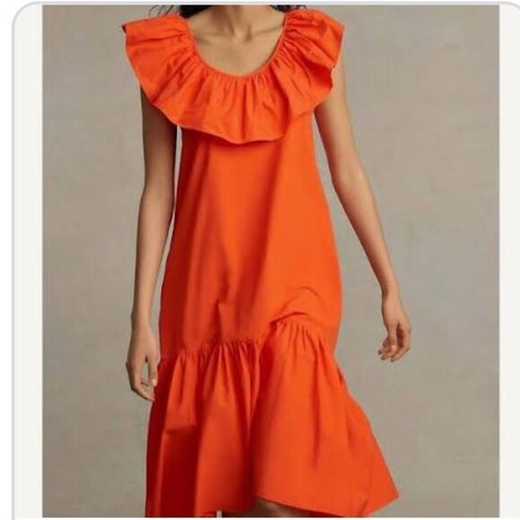 Anthropologie WHIT TWO Flouncy Ruffle Midi Dress NWT - Picture 9 of 9